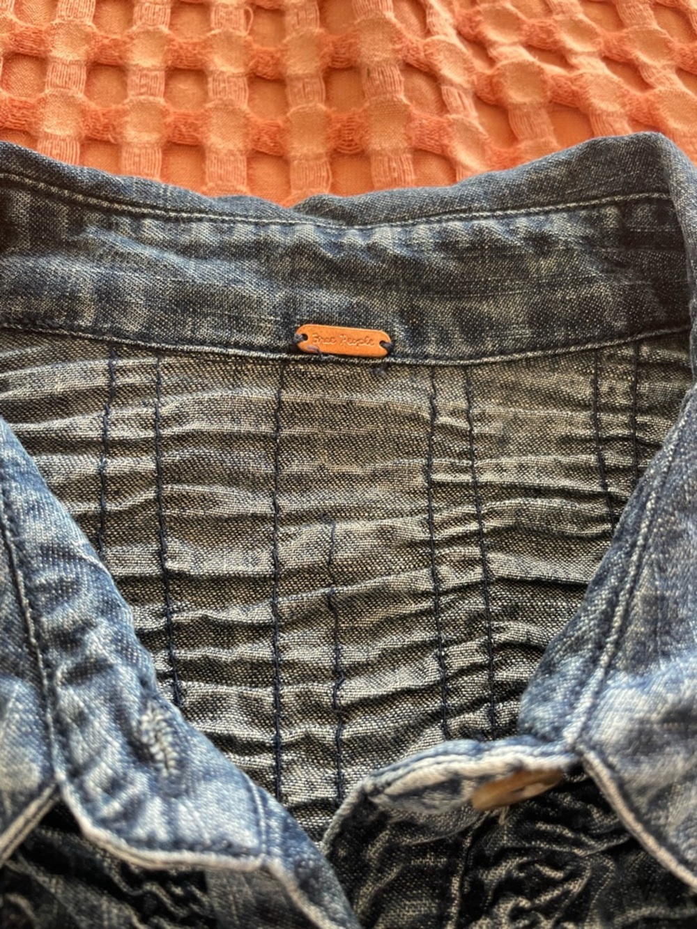 Free people doll baby dress, 100% cotton denim. - Picture 4 of 8